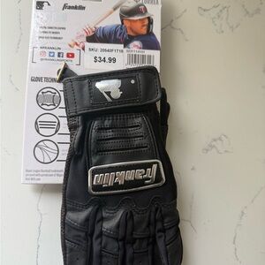 Franklin Kids Black Batting Gloves